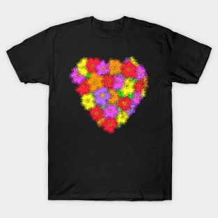 Swirly Flowered Heart T-Shirt